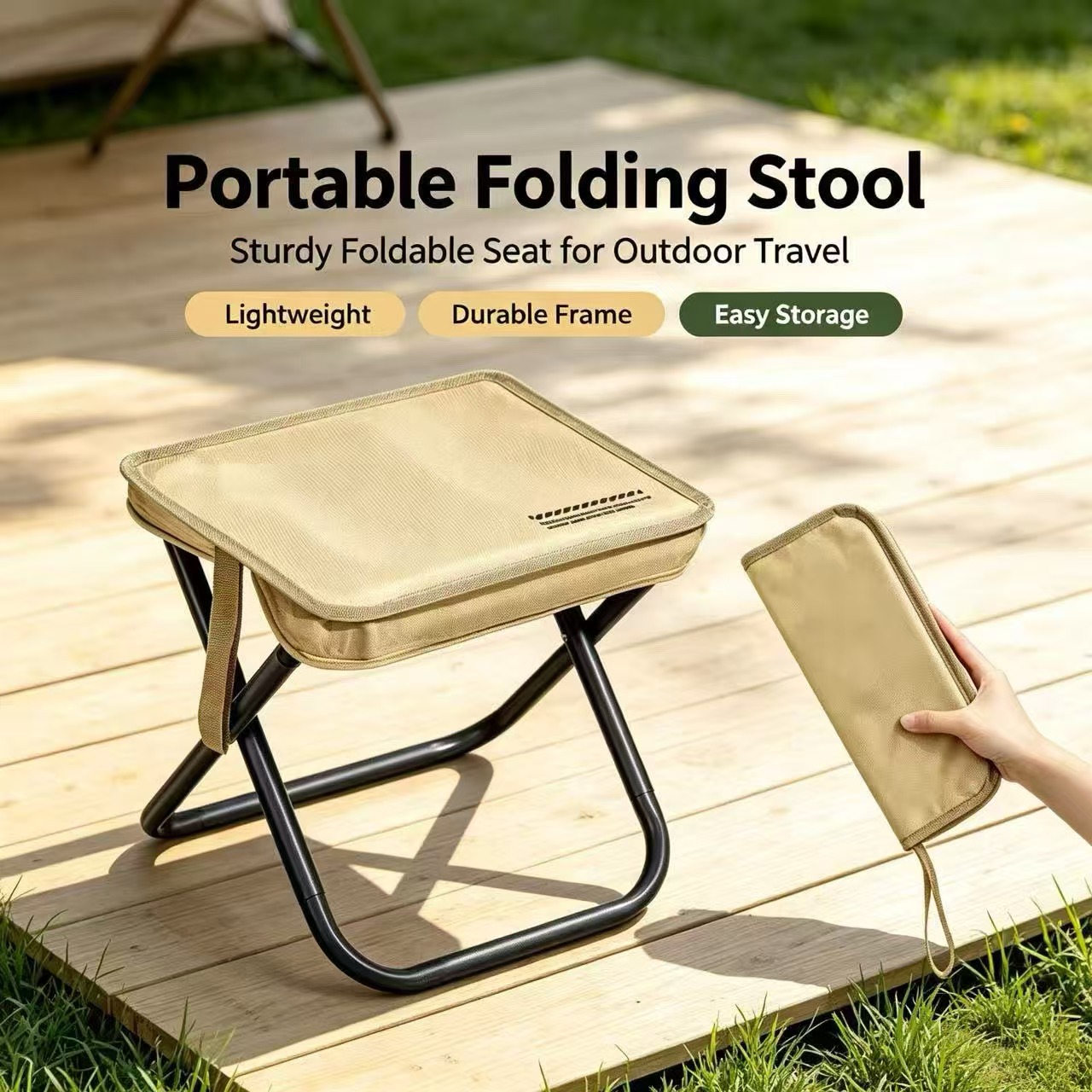 Outdoor Sport Chairs - Magza Portable Folding Stool Ultra Light