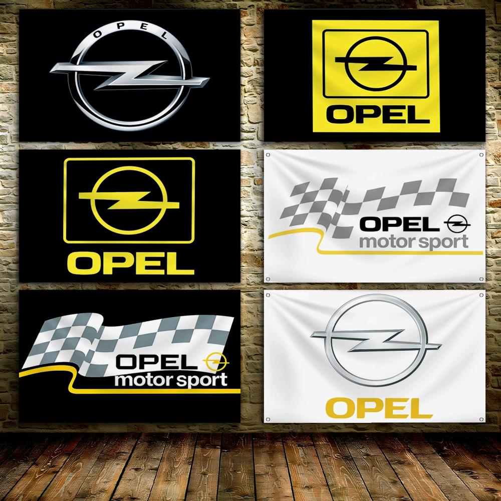 Outdoor Sport Background - O-Opels Motor Sport Metal Logo Flags
